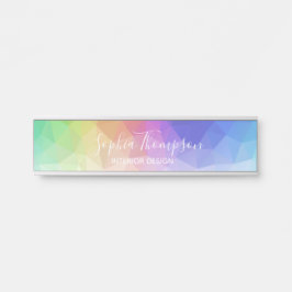 Arco iris colorido moderno poligonal - placa de