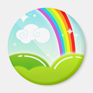 Arco iris de Kawaii e imán lindo de la nube