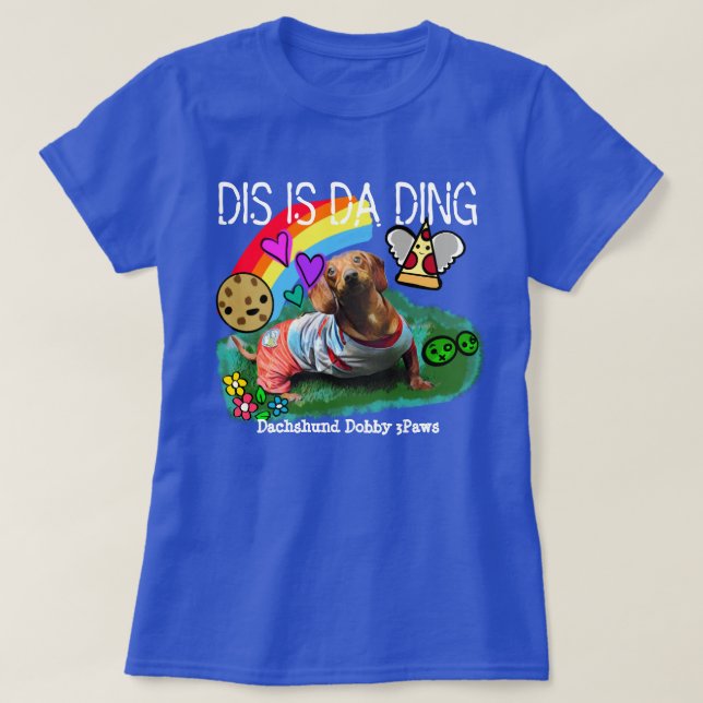 Arco iris de la camiseta del Dachshund (Diseño del anverso)