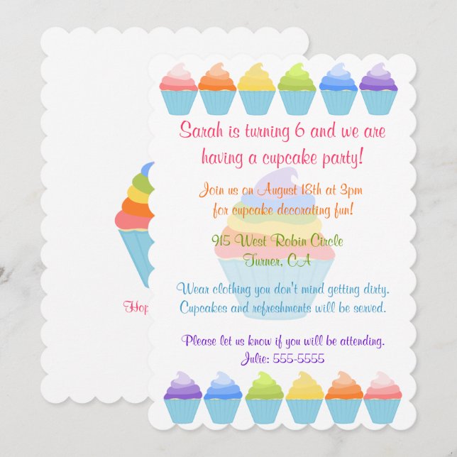 Arco iris de la invitación de las magdalenas (Anverso / Reverso)