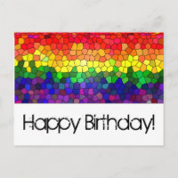 Arco iris del vitral - tarjeta de cumpleaños