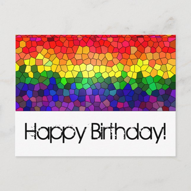 Arco iris del vitral - tarjeta de cumpleaños (Anverso)