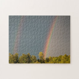 Arco iris doble, rompecabezas de la foto 11x14 con