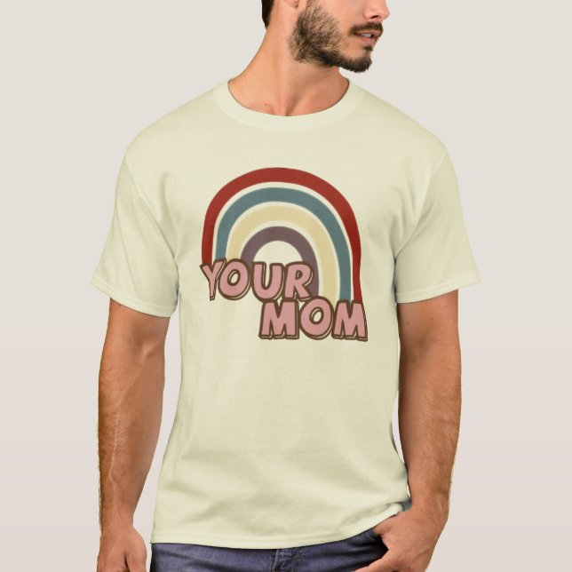 Arco iris retro su camiseta de la mamá (Anverso)