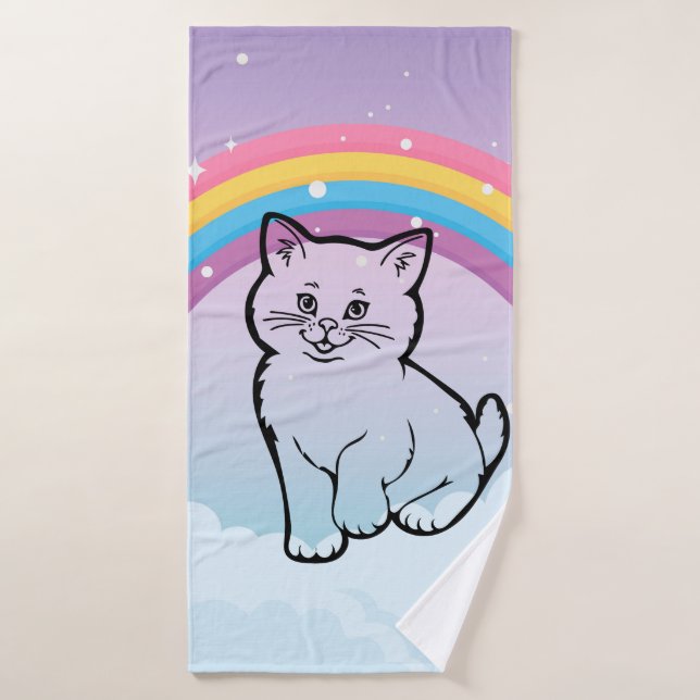 arco iris, toalla de baño kitten (Toalla de baño)