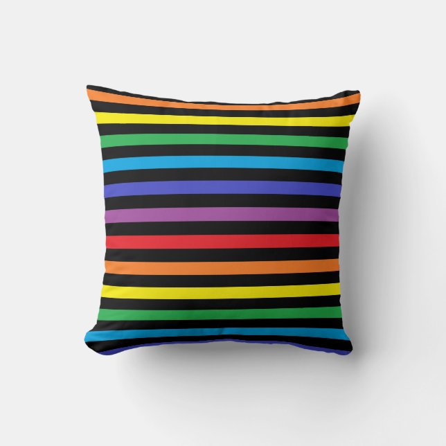 Arco iris y almohada de las rayas negras (Anverso)