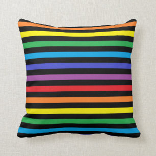 Arco iris y almohada de las rayas negras