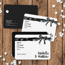 Arco Minimalista en Blanco y Negro RSVP de Boda Te