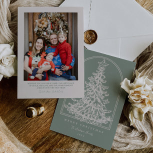 Arco moderno de esbozo de árbol de Navidad con fot