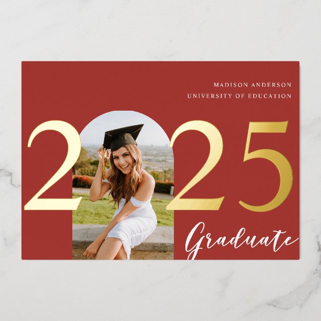 Arco moderno | Invitación de graduación de fotogra (Anverso)