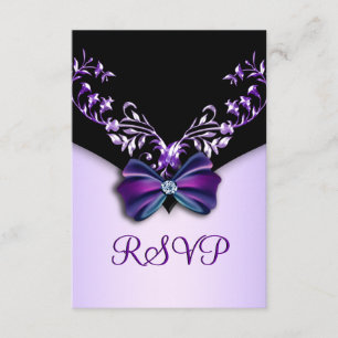 Arco púrpura elegante RSVP del diamante negro