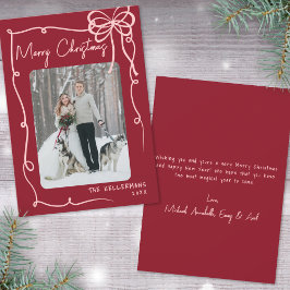 Arco Rojo Dibujado a Mano Retro Navidad