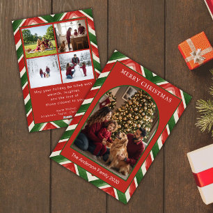 Arco Rojo Verde de Navidad 5 Foto Personalizada de