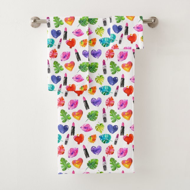 Arcoiris acuarela hojas de palma panceta besar pal (In situ)