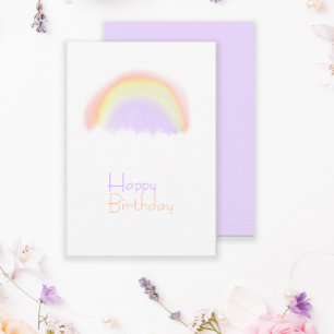 Arcoiris acuarela moderna tarjeta de cumpleaños pa