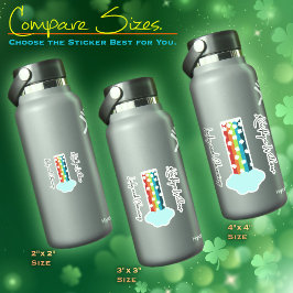 Arcoiris afortunado con hoja de Pegatina de nombre