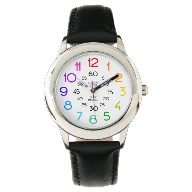 Arcoiris aprende a contar reloj de niños (Anverso)