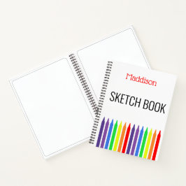 Arcoiris brillante, cuaderno de bocetos, tu nombre