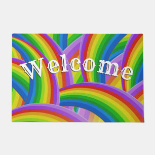Arcoiris caótico de la alfombra de bienvenida de c