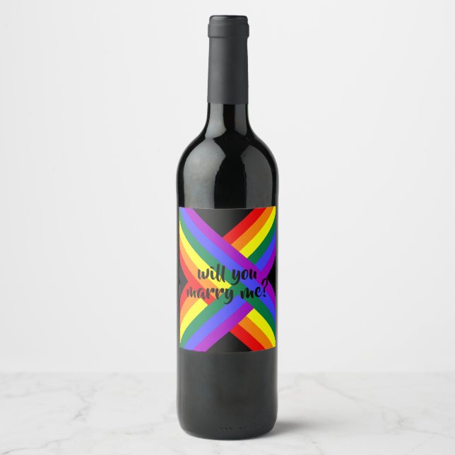 arcoiris casarme con la etiqueta de vino (Anverso)
