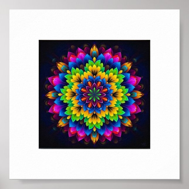 "Arcoiris Chakra Mandala - arte de geometría sagra (Frente)
