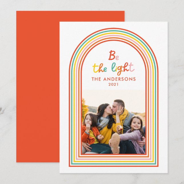 Arcoíris colorido arco 1 foto Navidad (Anverso / Reverso)