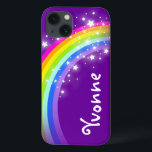 Arcoiris con nombre en funda de aire de ipad morad<br><div class="desc">El arcoiris brillante y colorido de diseño único añade tu nombre de estuche girlie ipad. El funda lee: Yvonne o personalice a este funda con el nombre de su elección hasta 7 letras. Un regalo perfecto para un niño vibrante. Artículo diseñado exclusivamente por Sarah Trett.</div>
