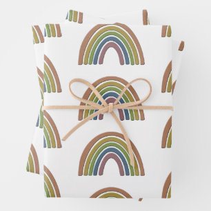 Arcoiris con textura falsa de papel rústico