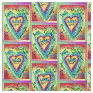 Arcoiris Corazón Espíritu Palabras Tela Material