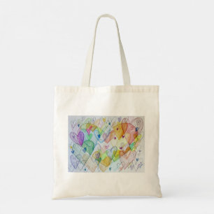 Arcoiris Corazones Art Bolsa de Tote Inspiradora