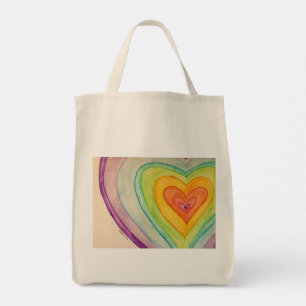Arcoiris Corazones Art Bolsa de Tote Inspiradora