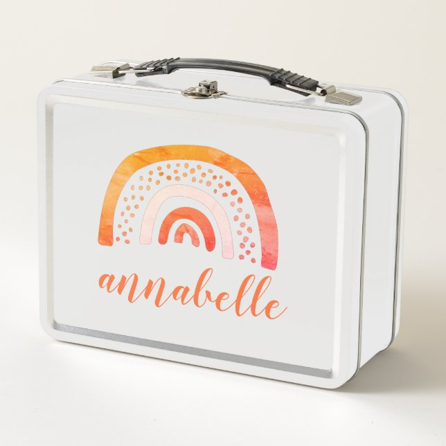 Arcoíris de Acuarela Naranja Personalizado (Anverso)