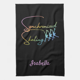 Arcoiris de caligrafía de toalla de patinaje sincr