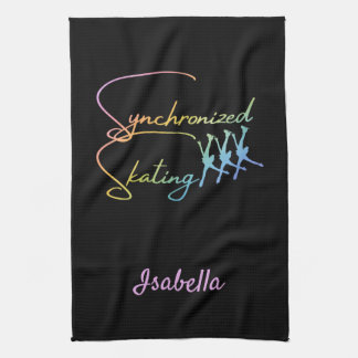 Arcoiris de caligrafía de toalla de patinaje sincr
