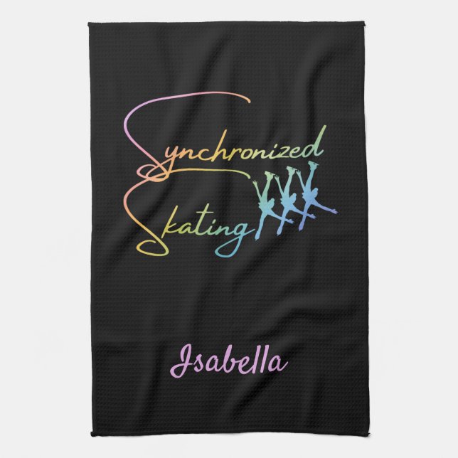 Arcoiris de caligrafía de toalla de patinaje sincr (Vertical)