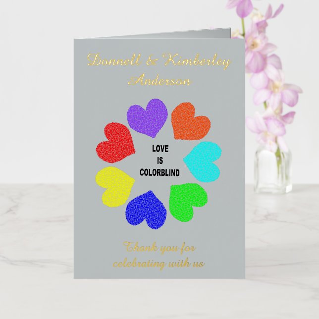 Arcoíris de Corazones de Amor Interracial Personal (Orquídea)