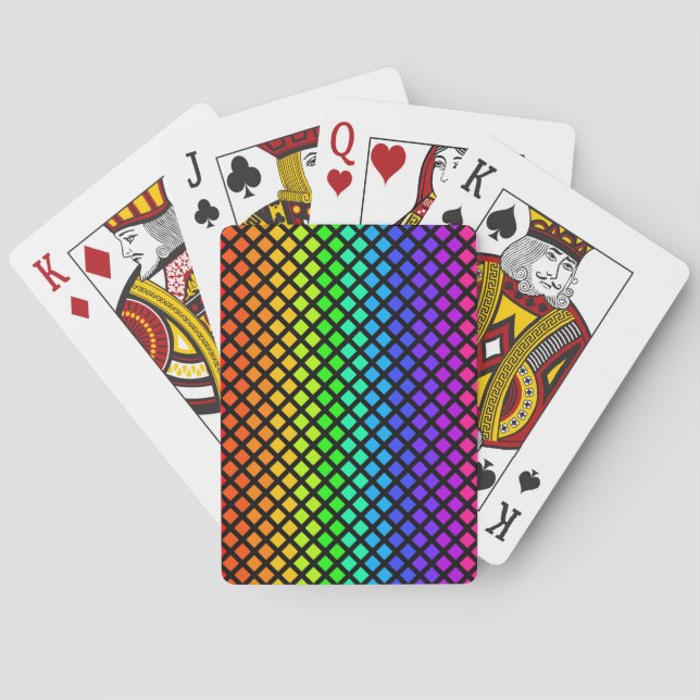 Arcoiris de diamantes jugando cartas (Reverso)