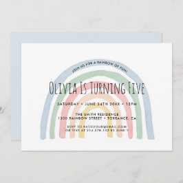 Arcoiris de divertida invitación de arco iris 5 cu