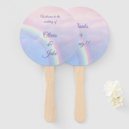 Arcoiris de esperanza - pastel, abanico de mano