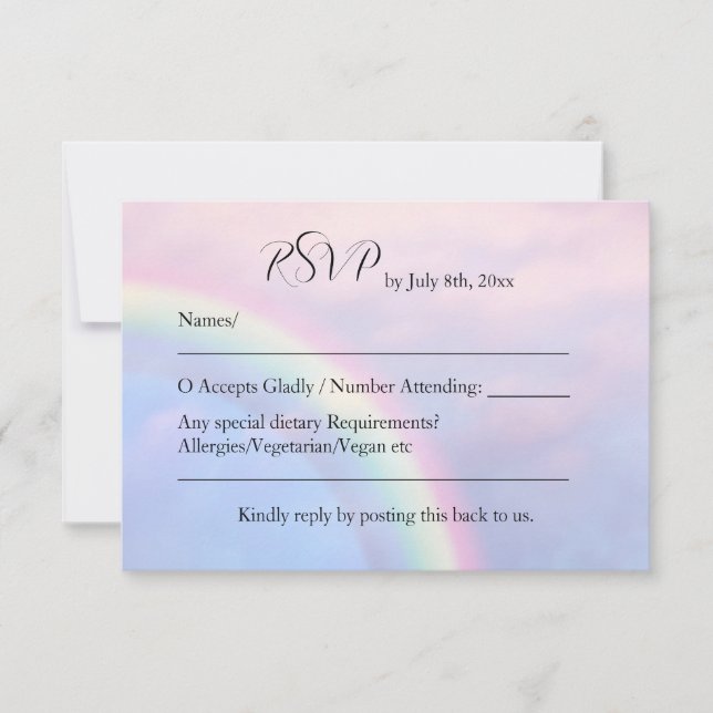 Arcoiris de esperanza - tarjeta RSVP de boda paste (Anverso)