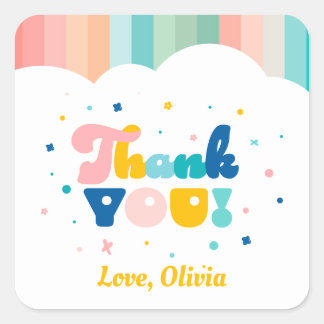 Arcoiris de Pegatina temático de fiesta de cumplea