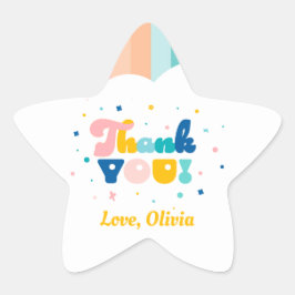 Arcoiris de Pegatina temático de fiesta de cumplea