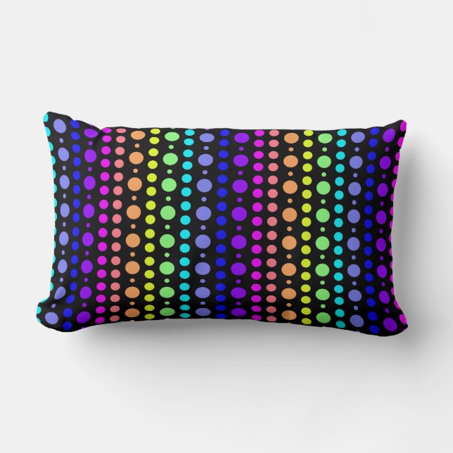 Arcoiris de puntos arroja almohada (Anverso)
