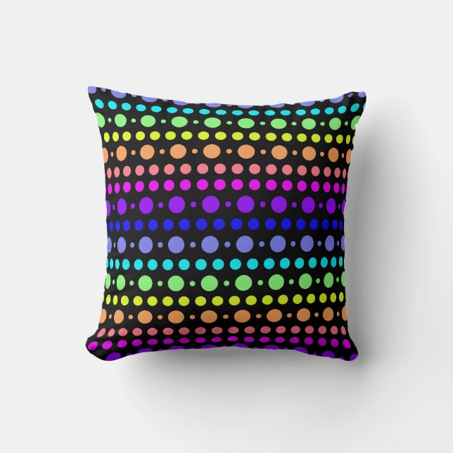 Arcoiris de puntos personalizado lanzar almohada (Anverso)
