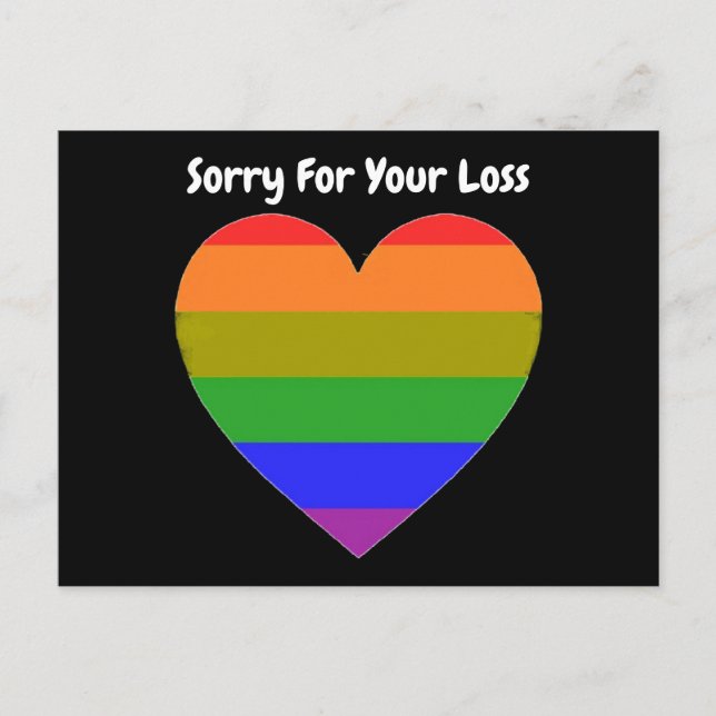Arcoíris de Tarjeta Postal Lo Siento Por Tu Pérdid (Anverso)