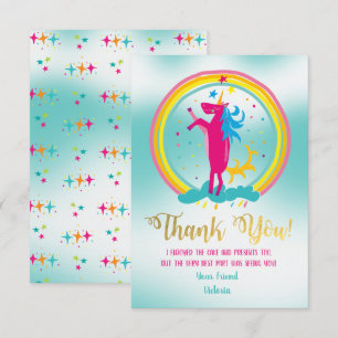 Arcoiris de Unicornio Gracias a las tarjetas de no