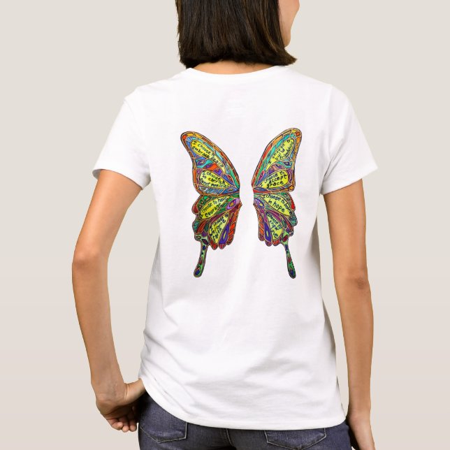 Arcoiris Diabetes mi vida Mi camiseta mariposa ele (Reverso)