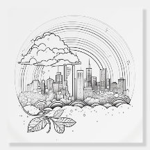 Arcoiris días colorear arte Poster