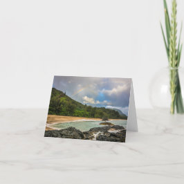 Arcoiris en la playa de Lumaha'i, Kauai, Hawaii