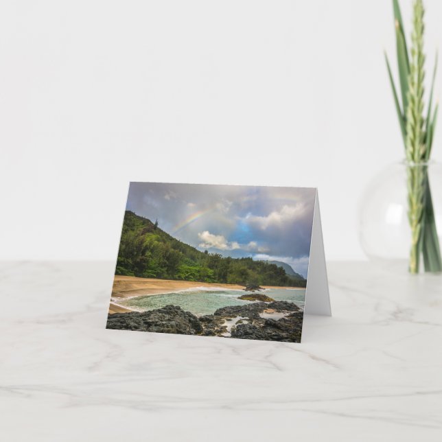 Arcoiris en la playa de Lumaha'i, Kauai, Hawaii (Anverso)